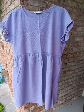 Sonoma Lavender Ruffle-Sleeve Casual Dress